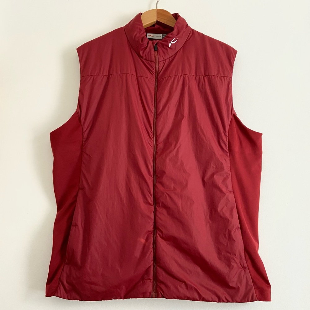 KJUS Men's Radiation Golf Vest Full Zip Insulated Burgundy Red Size 3XL